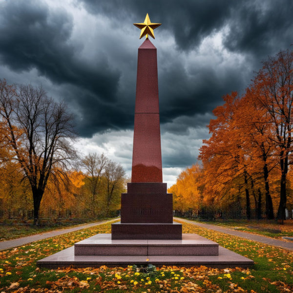 Обелиск из красного гранита павшим войнам
