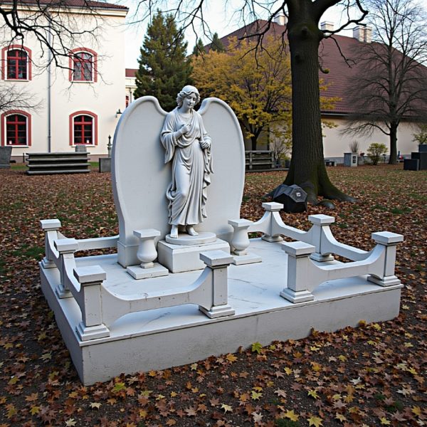 Прекрасный ангел из белого мрамра.
